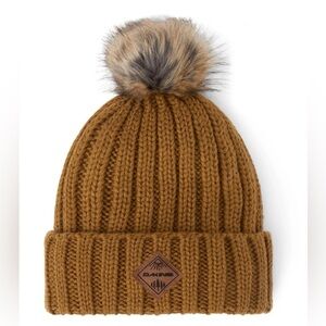 NWOT-Dakine Kylie Acrylic Ribbed Knit Cuff Fleece Lined Pom Beanie Rubber